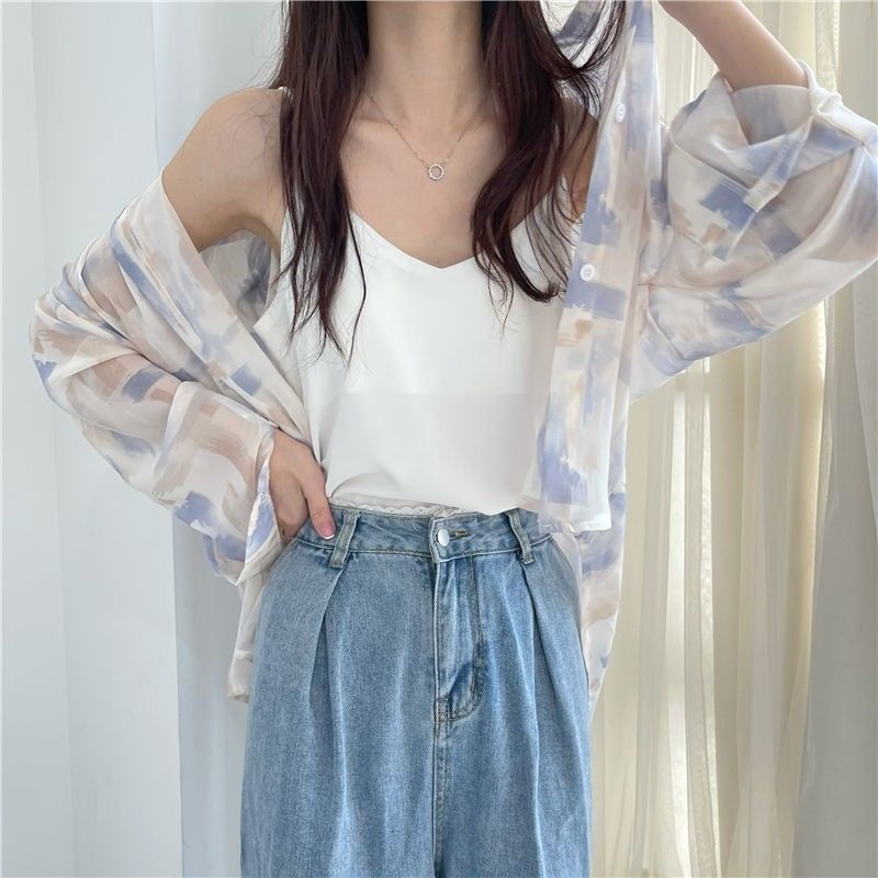 Áo Khoác Sơ Mi Cardigan Tay Dài Chống Nắng Dáng Rộng Thời Trang Mùa Hè Phong Cách Hàn Quốc Mới 2022