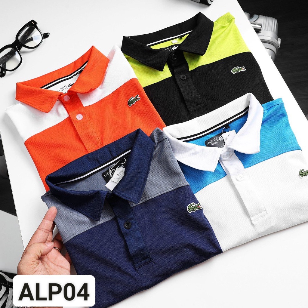 Áo polo thể thao Lacoste chất lượng cao, co giãn 4 chiều, chống nhăn, thoáng mát