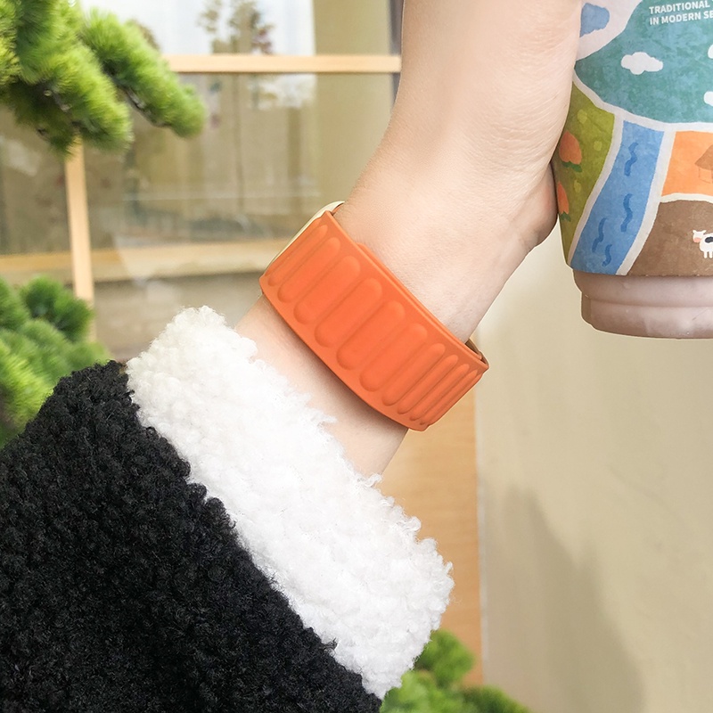 Dây Đeo Nam Châm Silicone Cho iwatch7 Series 6/5/4/3/SE 41mm45mm APatch7 40mm44mm Ap band 7 6 5 4 SE