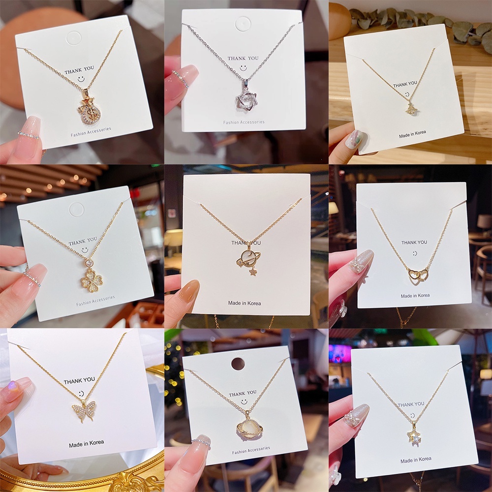 Vòng cổ Hợp Kim Mặt Nơ Đính Đá Cao Cấp Thời Trang