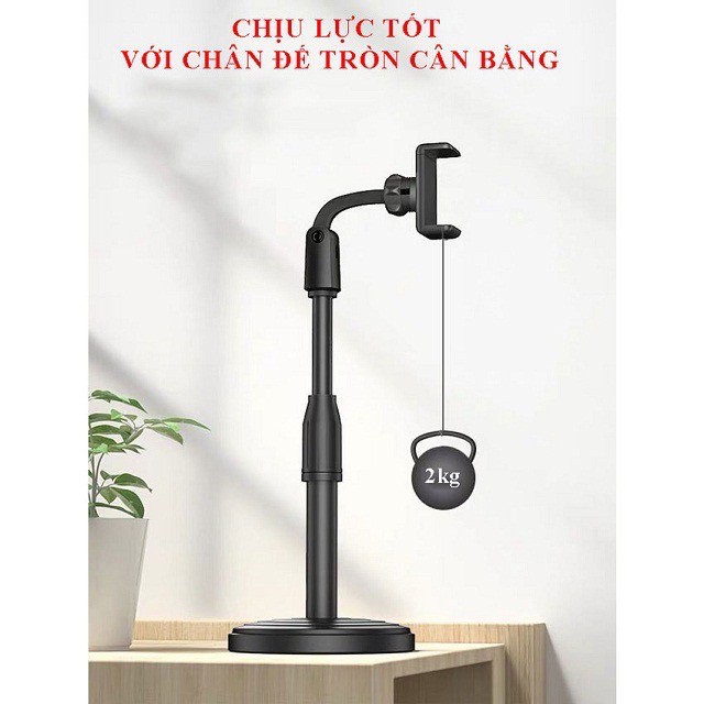 [Freeship] Giá đỡ điện thoại Microphone Stands, kẹp chống lưng 360 ,đế chân tròn để bàn, gía đỡ tiện lợi đa năng