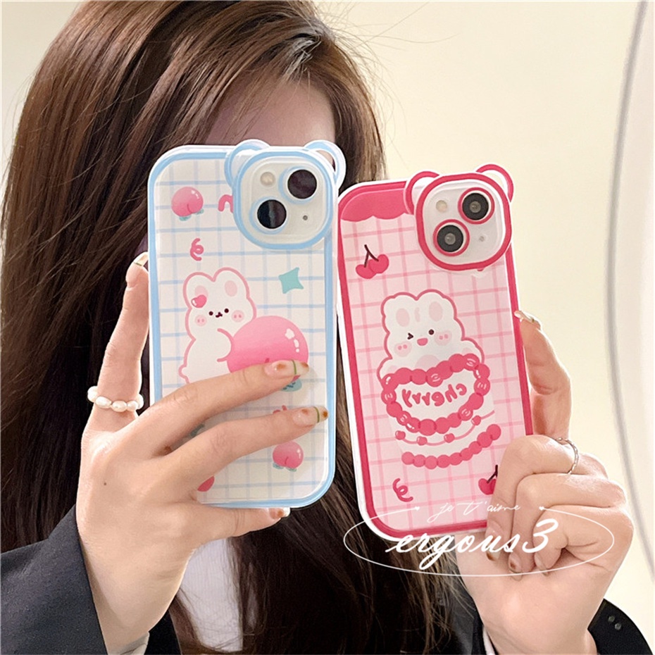 Ốp Điện Thoại Mềm Họa Tiết Bánh Kem / Thỏ / Gấu Cho iPhone 14 13 12 11 Pro Max SE2020 X XR Xs Max 7 8 6 6s Plus