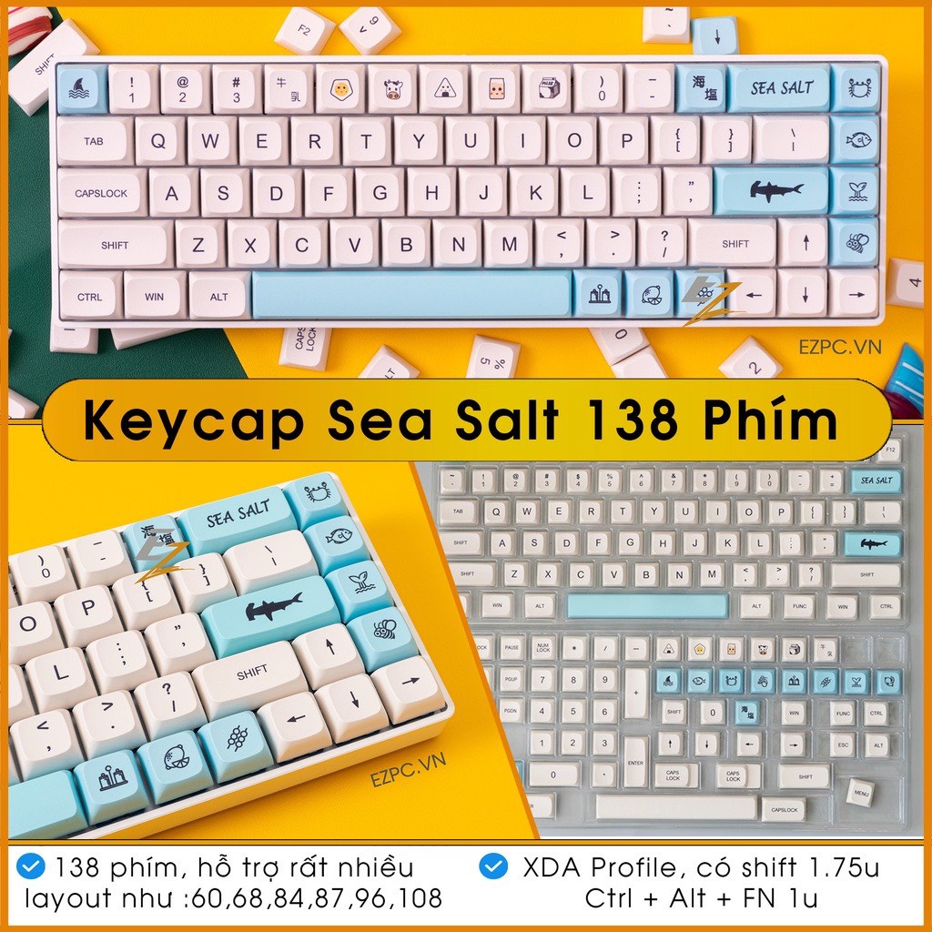 Keycaps Cho Bàn Phím Cơ In Dyesub Không Xuyên Led Chất Liệu PBT, ABS Của Ez.market