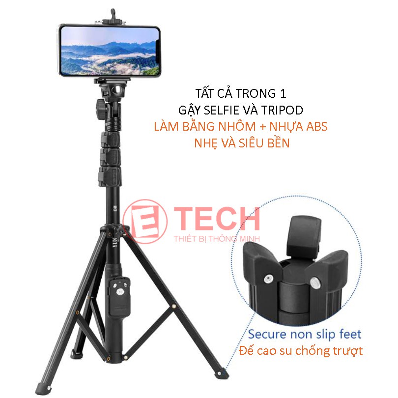Gậy Tự Sướng Yunteng, Yunding 1388 Kèm Chân Đế 2in1 Vừa Làm Gậy Selfie Vừa Làm Tripod