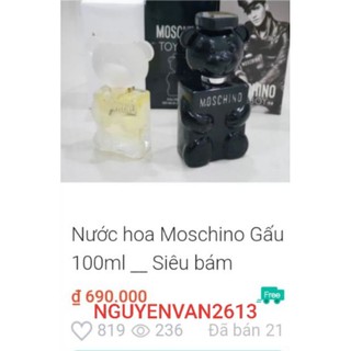 Gấu MOSCHINO NAM-NỮ 100ML. AUTH. TEM MACY'S