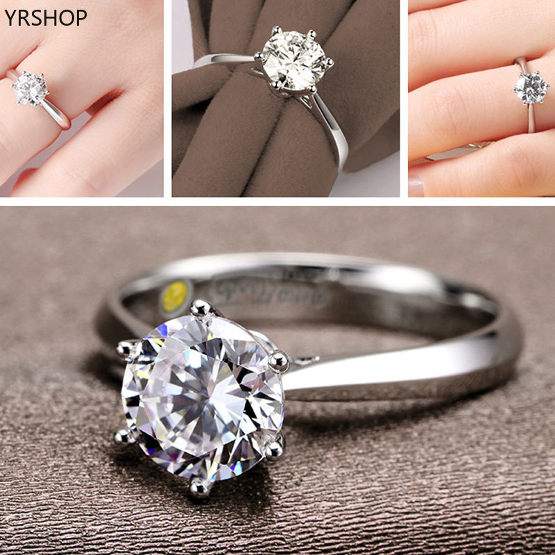 Nhẫn đính hôn cô dâu đính đá zircon