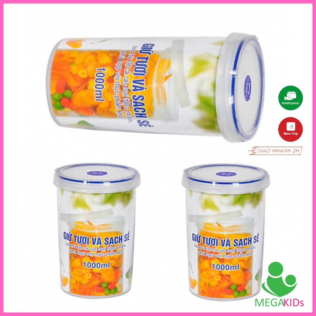 Hộp đựng thực phẩm, hộp nhựa đựng thực phẩm đa năng tròn 2408 1000ml Song Long