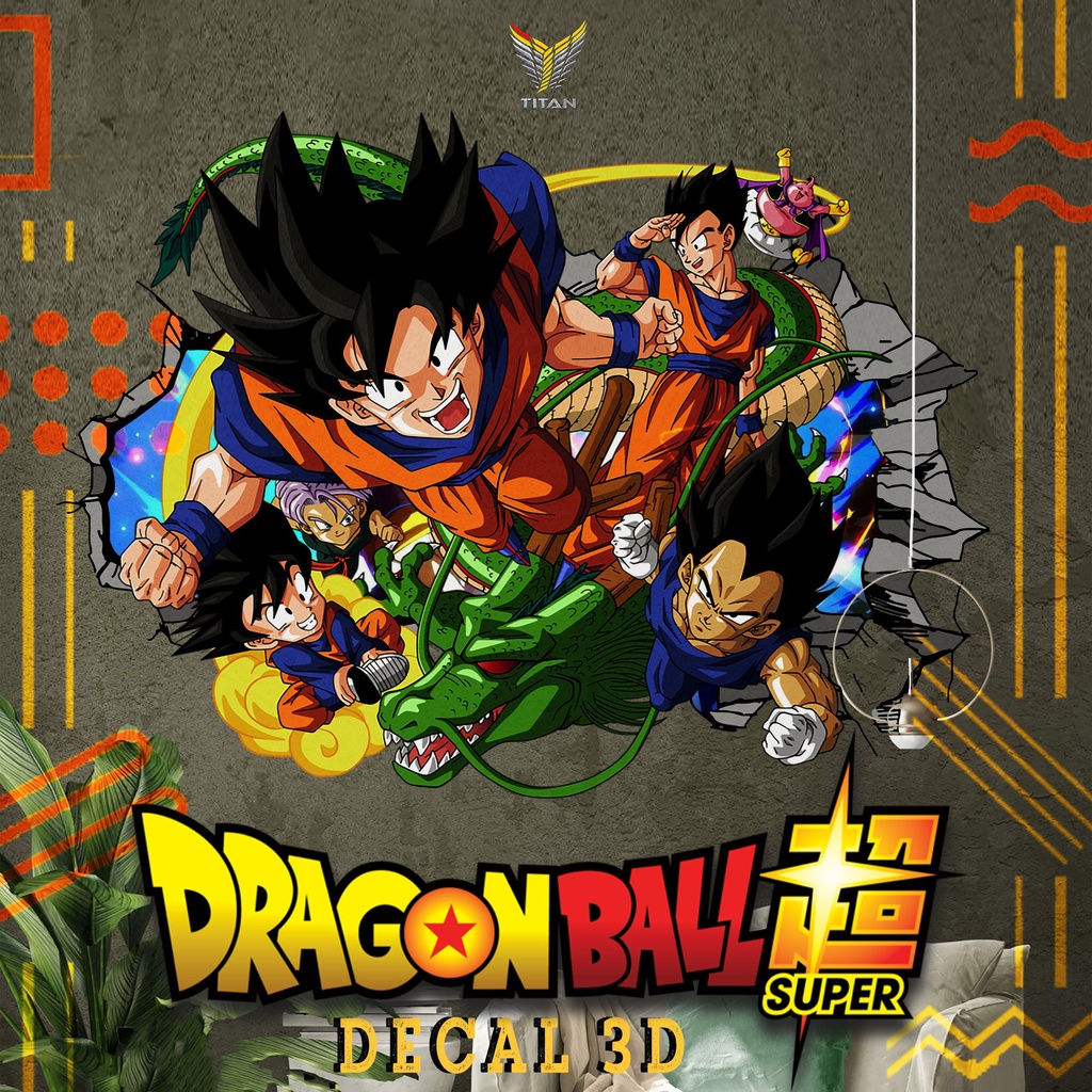 Tranh dán tường chủ đề Dragonball 3D, tranh decor trang trí nhà cửa siêu bền đẹp, dán các bề mặt