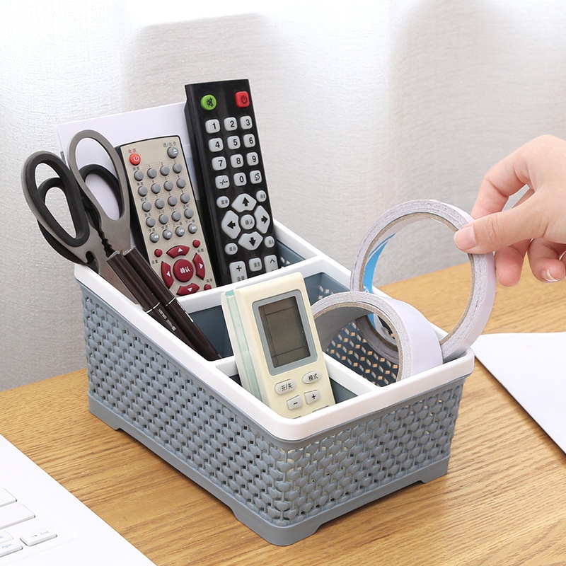 Khay Nhựa Tiện Ích 4 Ngăn Việt Nhật 2 Size Để Bàn - Khay 4 Ngăn Đựng Mỹ Phẩm, Đồ Dùng Học Tâp, Điều Khiển Ti Vi Tiện Lợi