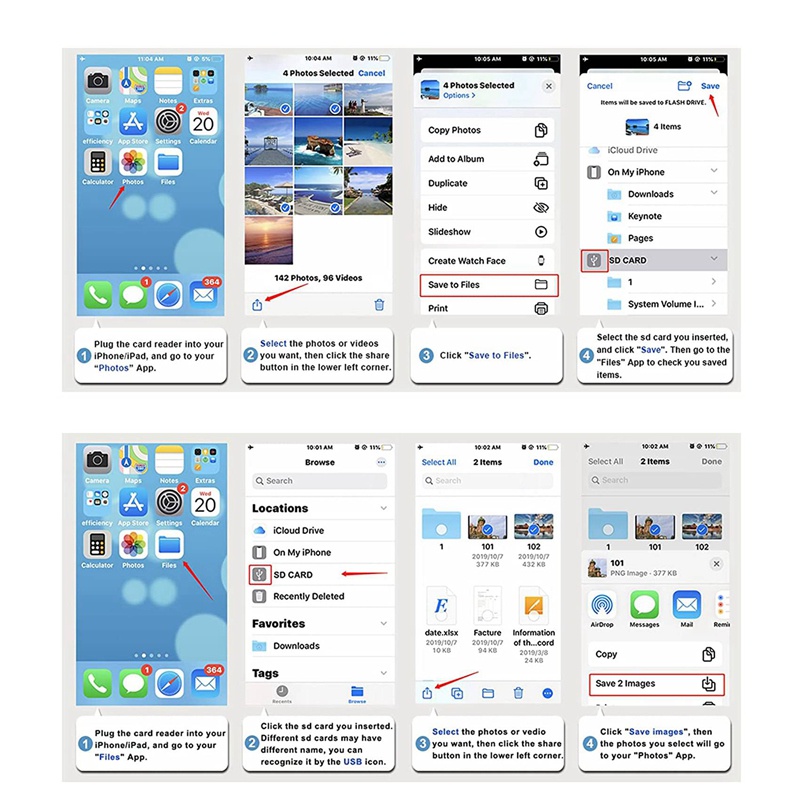 Đối với iPhone-iPad sang Bộ chuyển đổi HDMI , Hub 5 trong 1 với đầu đọc thẻ , Cổng sạc tương thích với thiết bị USB