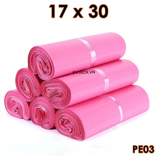 Túi Gói Hàng Hóa Niêm Phong Dán Miệng 100Túi/Cuộn PE03 [17x30 cm HỒNG]