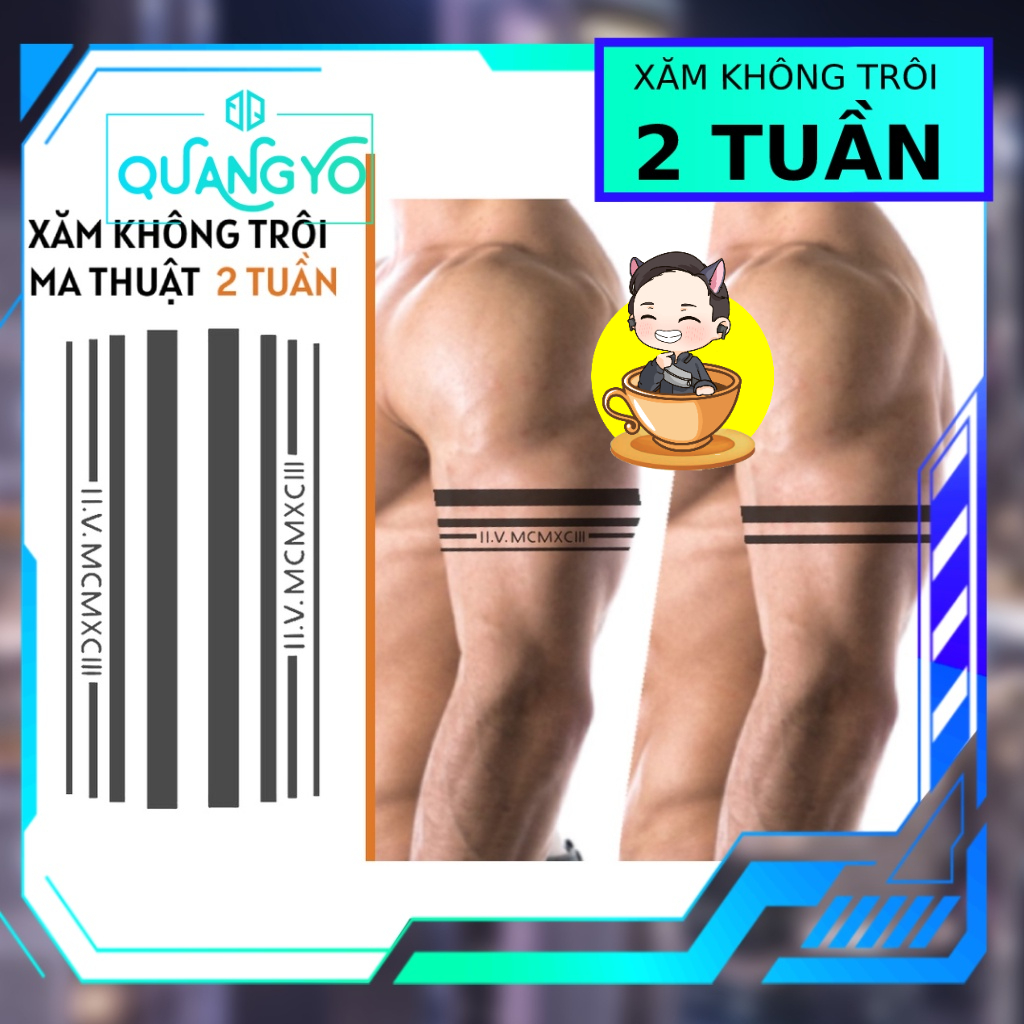 Hình xăm không trôi cuốn cánh tay, quấn cổ tay, đường thanh kẻ ngang chữ số la mã, Xăm giống Inkaholic