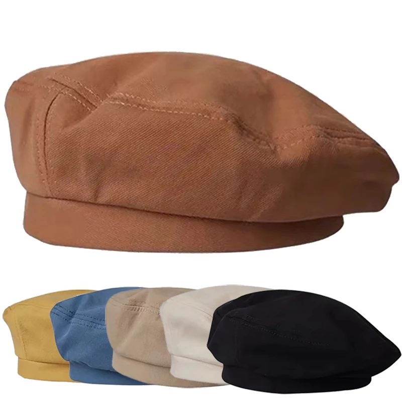 Mũ Beret Vải Cotton Mỏng Nhiều Màu Thanh Lịch