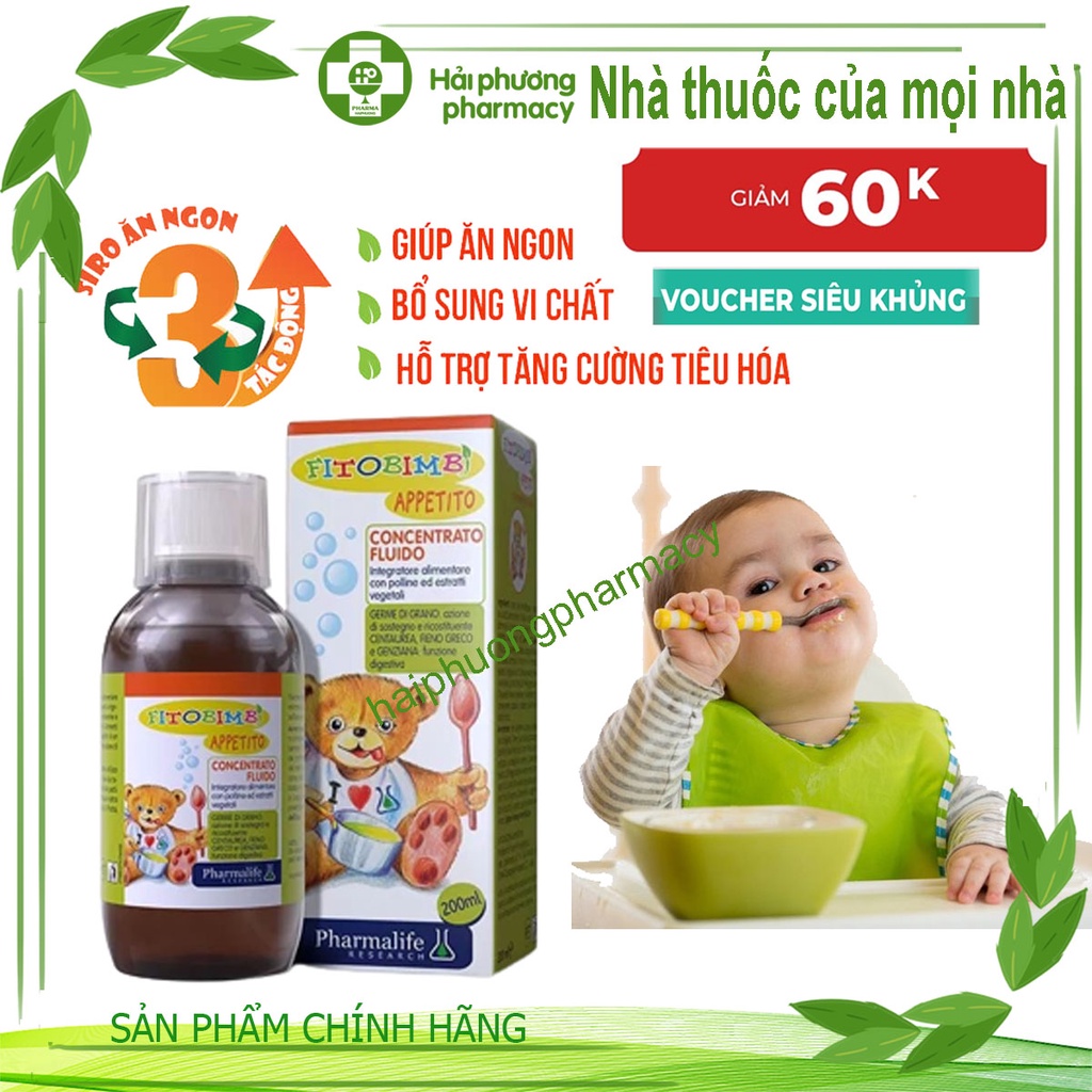 Fitobimbi APPETITO Giúp trẻ Ăn ngon, hỗ trợ tăng cường sức khỏe (Chai 200ml)