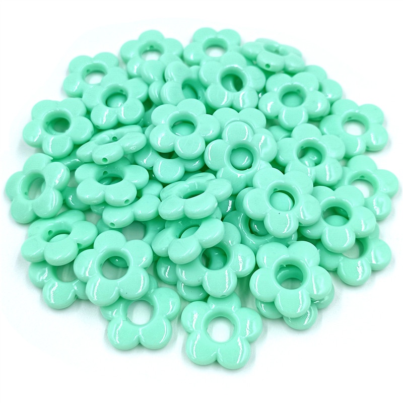 Set 10 Hạt Xỏ Lỗ Hình Hoa Bằng acrylic 19mm Nhiều Màu Sắc Dùng Để Làm Đồ Trang Sức Thủ Công