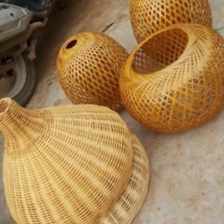 Đèn Mây Tre Hình Chóp Cổ Dài size 45cm