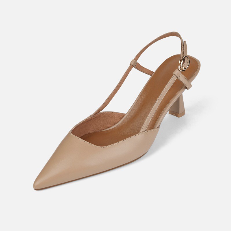 Giày sandals cao gót mũi nhọn phong cách Pháp nữ tính thanh lịch