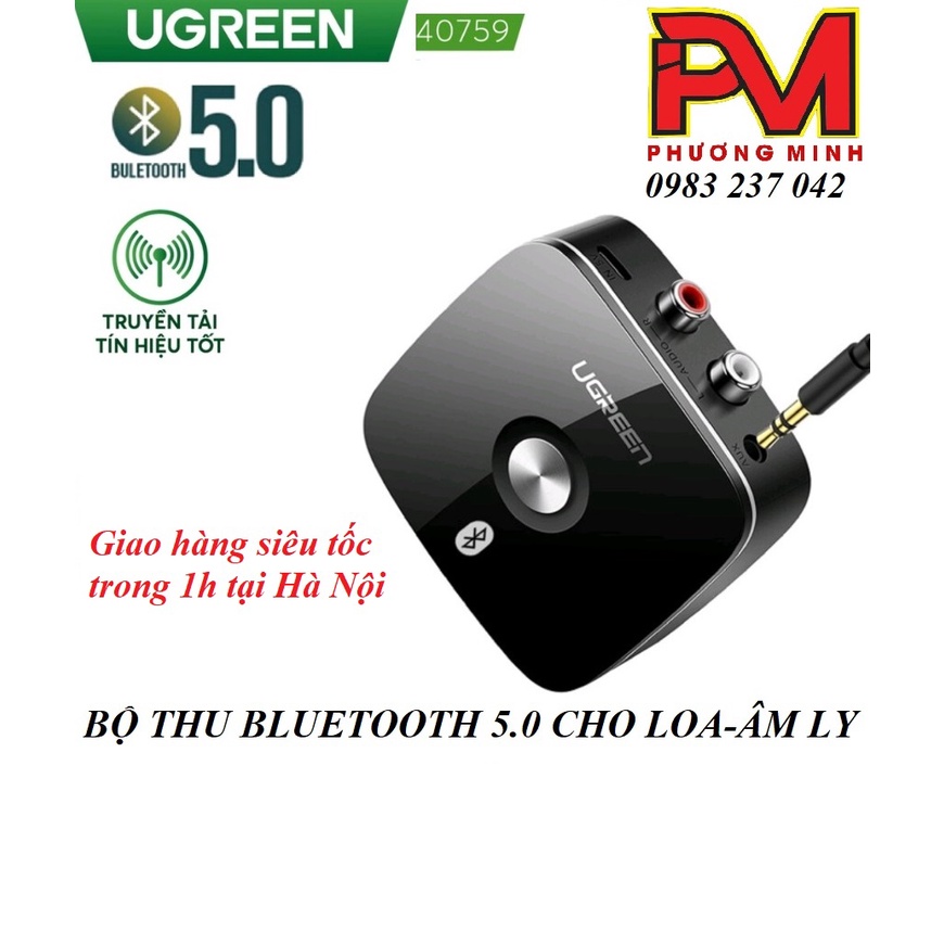 [Mã 154ELSALE2 giảm 7% đơn 300K] Bộ thu Bluetooth 5.0 cho Loa Và Amply cao cấp Ugreen 40759 - Hàng chính hãng