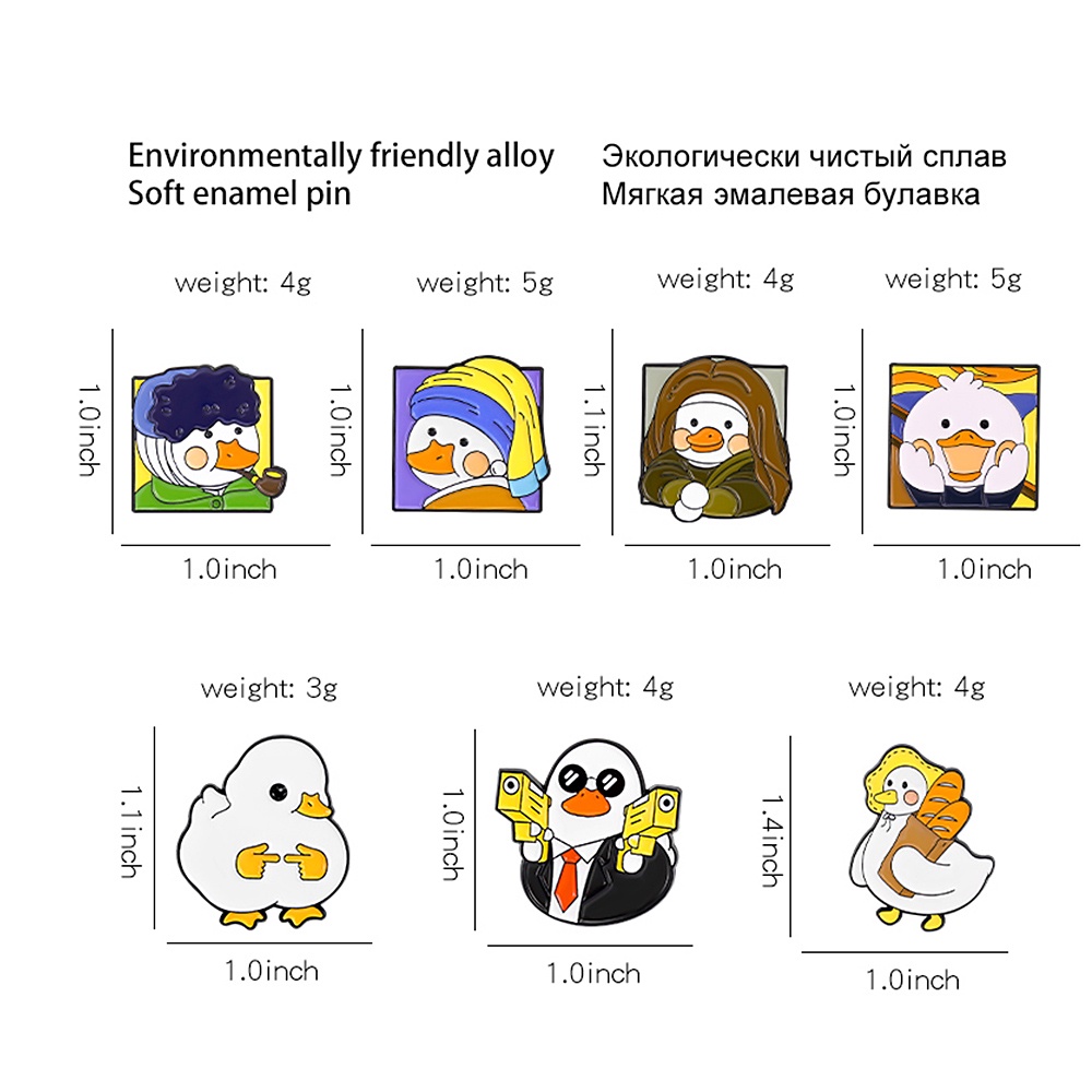 Ghim cài áo trang trí Qihe Jewelry hình vịt hoạt hình đáng yêu