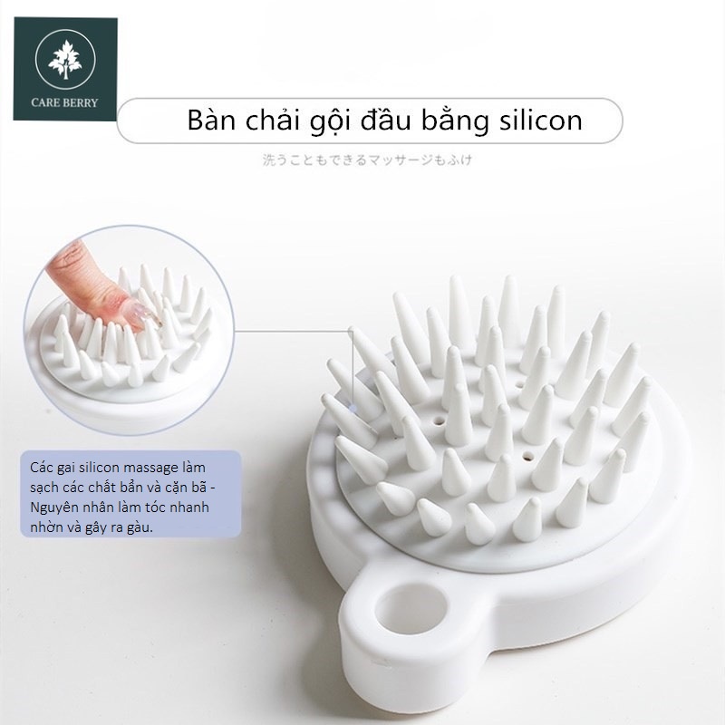 Lược Gội Đầu Silicon Màu Trắng, Lược Massage Gội Đầu