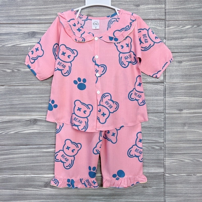 Bộ tole lanh tay lở quần dài bé gái siêu xinh