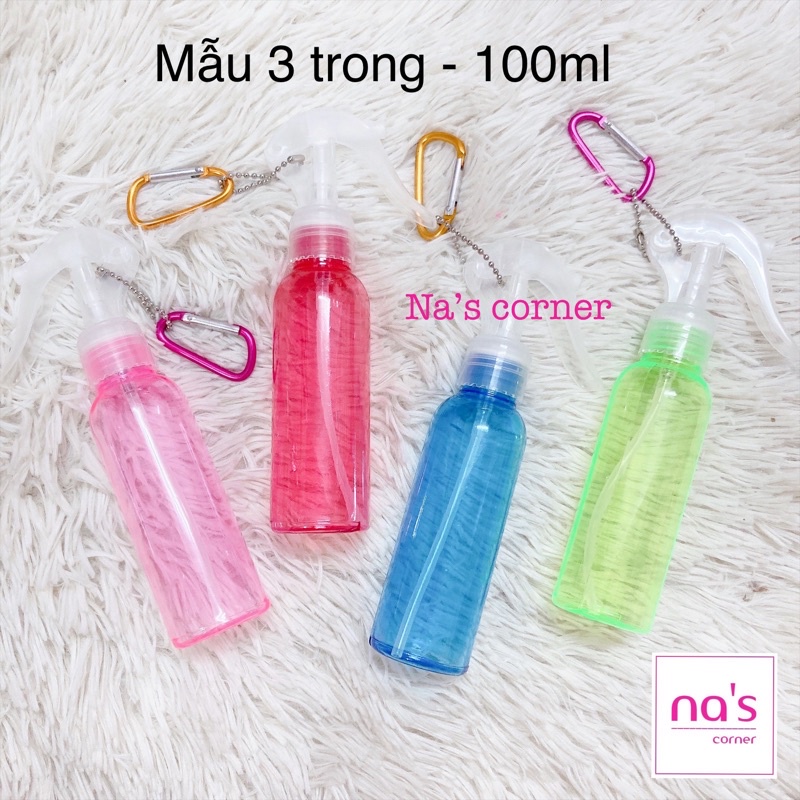 Chai xịt khuẩn 50ml 100ml 150ml kèm móc khoá van an toàn tiện dụng mang theo