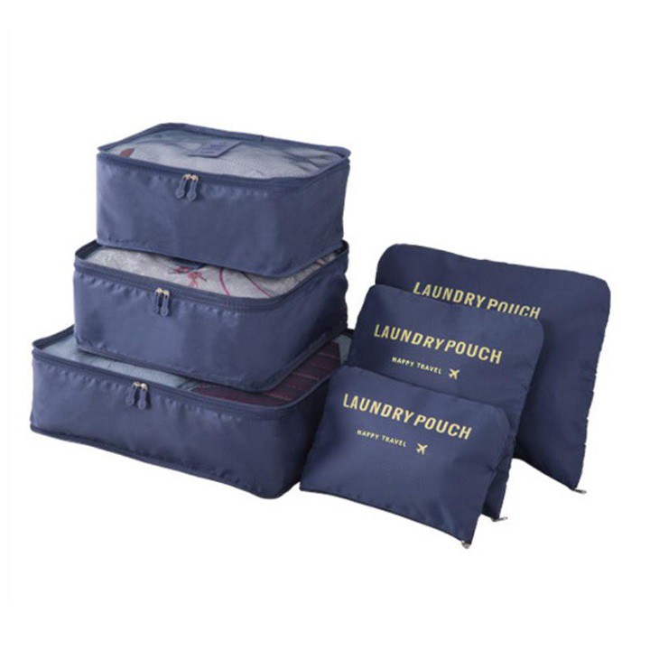 Bộ túi du lịch 6 túi secret pouch travel trơn, TRƠN