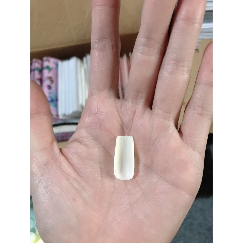 MÓNG ÚP HSM CHÍNH HÃNG LOẠI MẶT NHÁM SẴN - HỘP 500 MÓNG ĐỦ SIZE PHOM VUÔNG CHUẨN ĐẸP KHÔNG CẦN DŨA