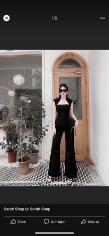 set áo peplum + quần loe