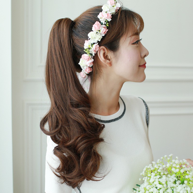 Tóc giả ngoạm xoăn 50cm Sỉ 55k