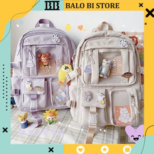 Balo nữ ulzzang đi học ulzzang nữ đẹp thời trang giá rẻ màu pastel nhẹ nhàng xinh xắn ( tặng kèm 3 sticker ) ulzzang 6