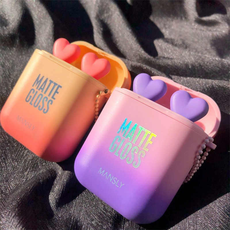 Hàng Sẵn Son Môi Dạng Lỏng Dưỡng Ẩm 2 Màu Dành Cho Nữ Son kem lì hai màu mịn như nhung lâu trôi không thấm nước thiết kế dạng tai nghe【Texas053】