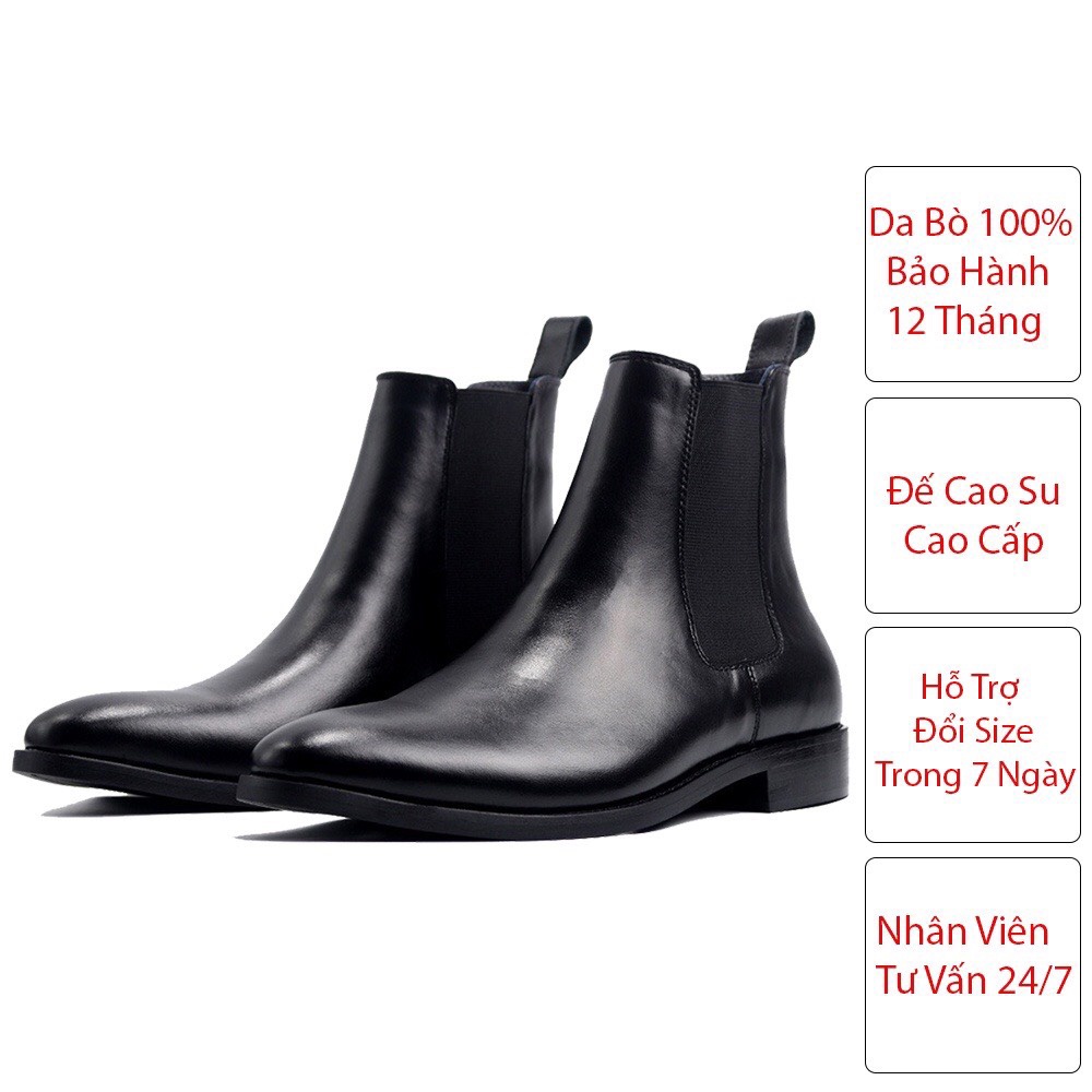 Giày chelsea boot nam - thiết kế thời trang ấn tượng phối đồ cực đẹp - bảo hành 12 tháng