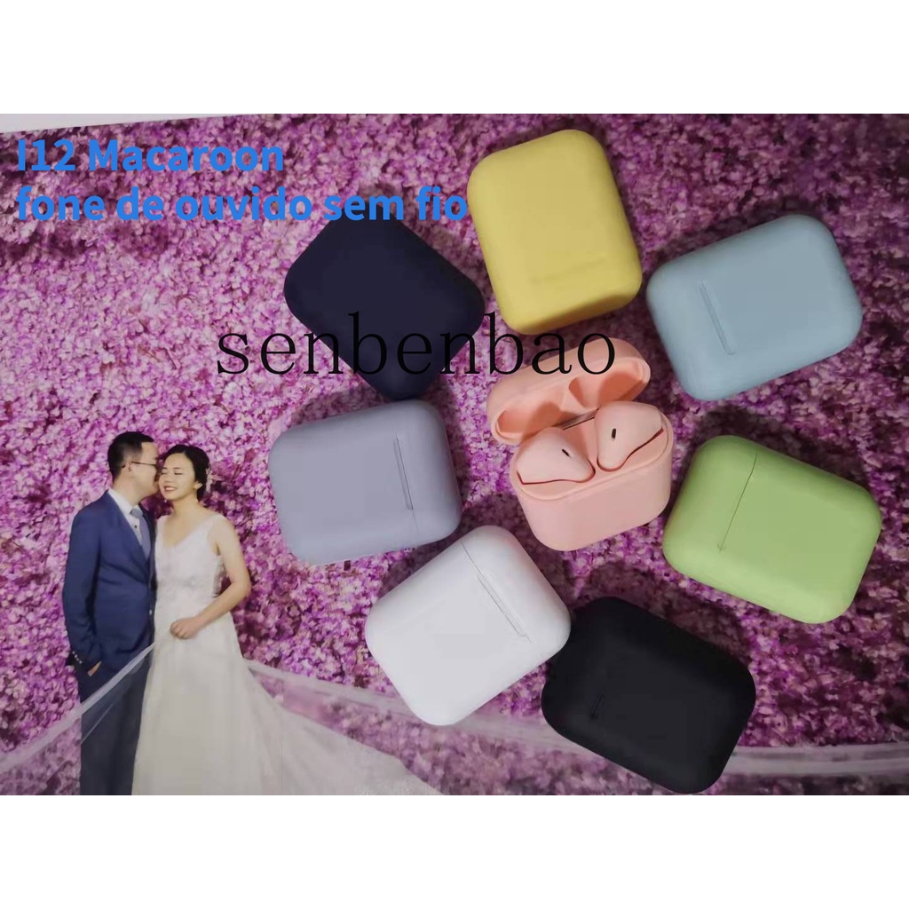 Tai Nghe Bluetooth i12 Không Dây Màu Pastel Thời Trang Cho Android / Iphone 12