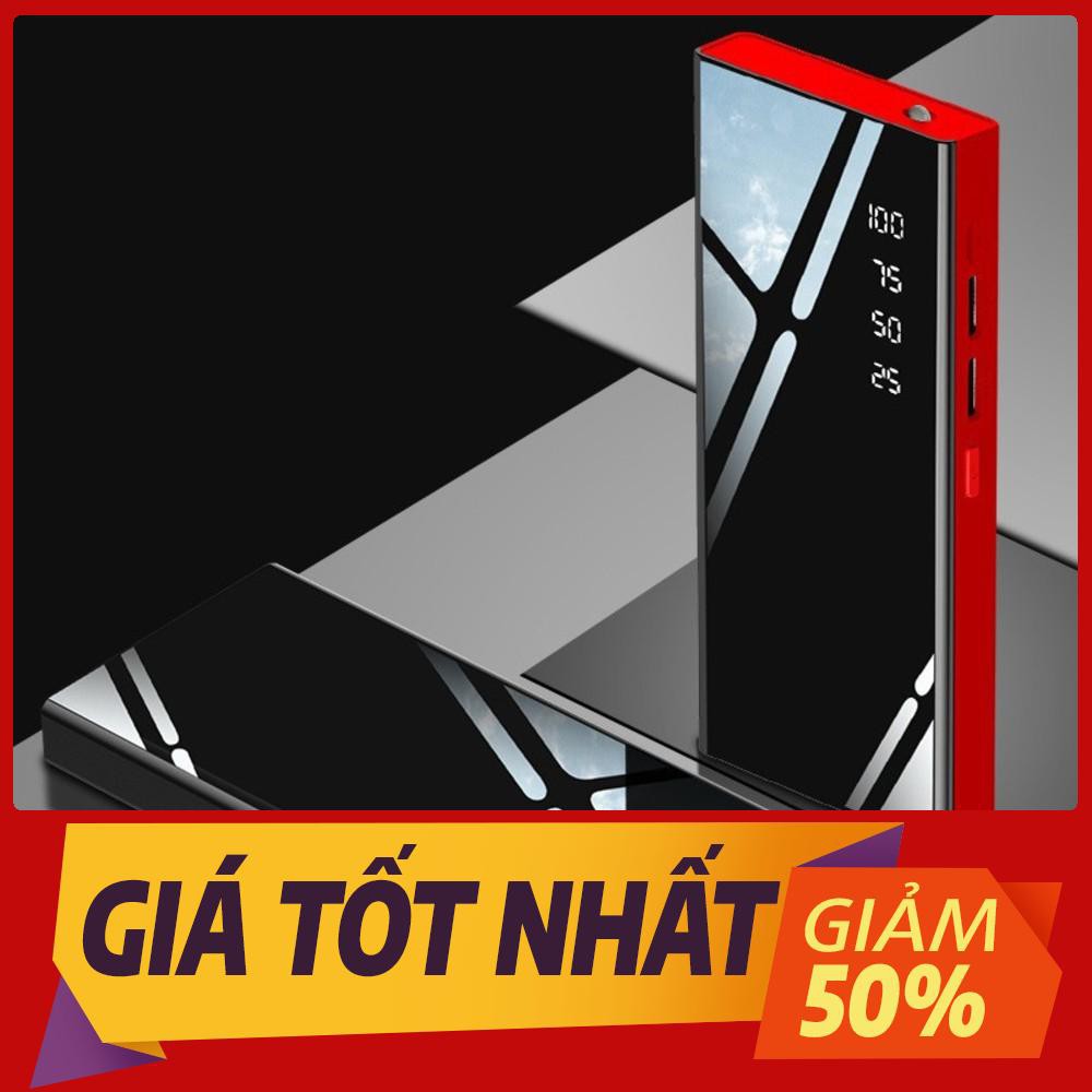 Sạc dự phòng mặt kính 30000mAh có đèn pin và hiển thị % pin