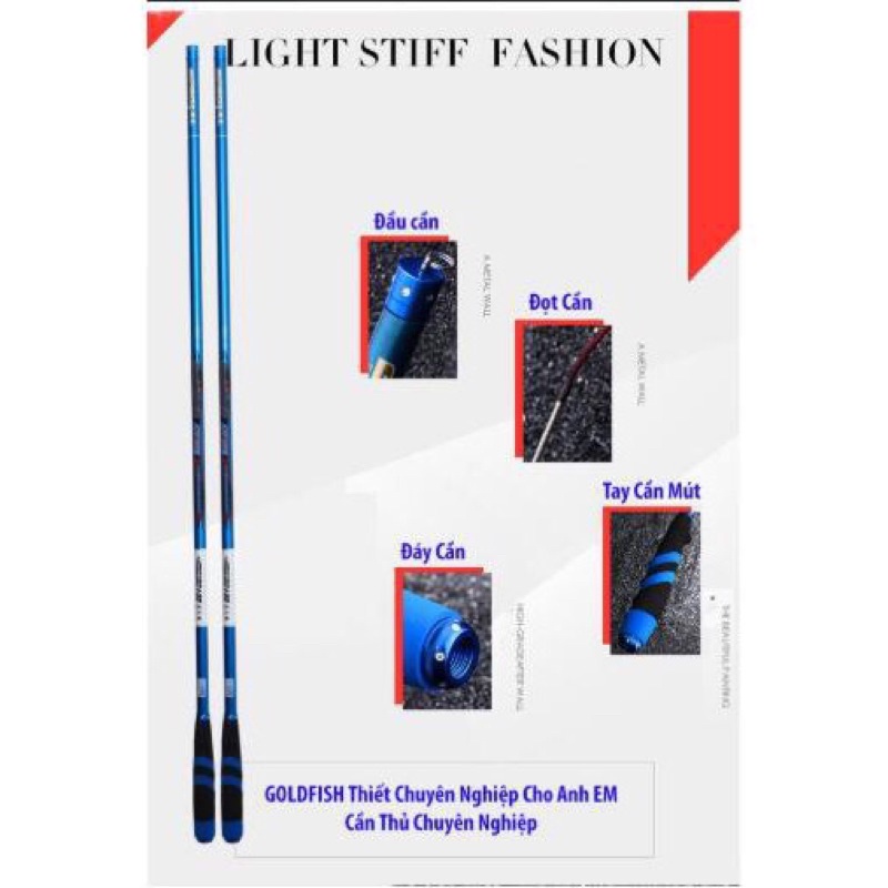 Cần câu tay Goldfish 3H huyền thoại tặng 1 đọt phụ