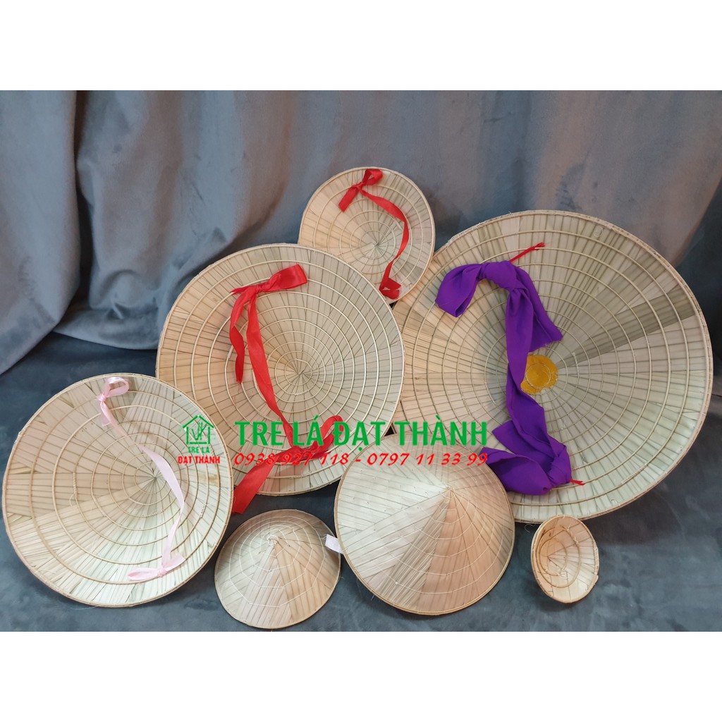 Nón lá trơn dùng để vẽ trang trí, múa, đi làm vườn, làm đồng có nhiều size cho trẻ em và người lớn