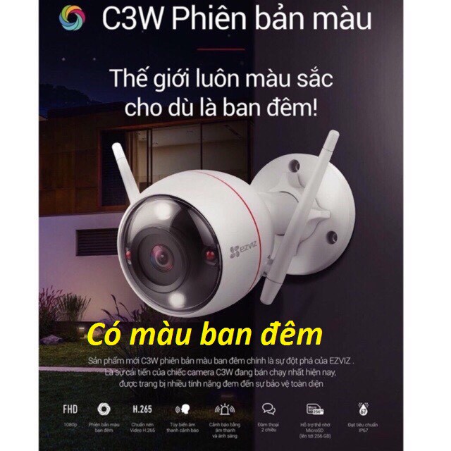 Camera 2M IP Wifi Ngoài Trời Hikvision Ezvis C3WN CV310 C3W 1080P FULLHD [CHÍNH HÃNG - BH 24Th]