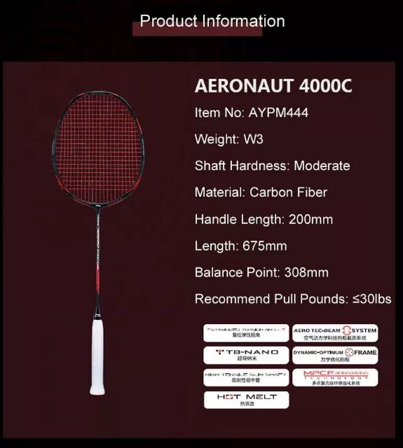 Vợt cầu lông Lining Aeronaut 4000C