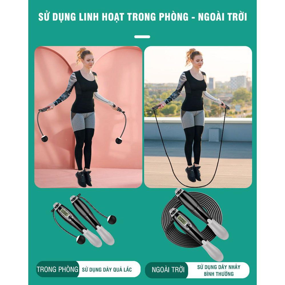 Dây nhảy có bộ đếm kỹ thuật số tiện dụng 2 in 1