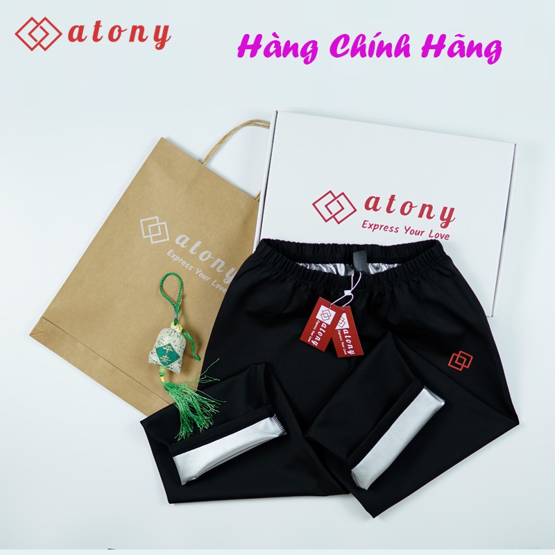 Quần Giảm Mỡ Bụng ATONY Cao Cấp, Tăng Cường Đốt Mỡ, Giảm Cân, Sinh Nhiệt, Đổ Mồ Hôi, Tráng Nano Bạc Nhật Bản