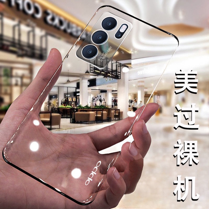 Ốp điện thoại cứng trong suốt siêu mỏng chống rơi đơn giản dành cho Oppo Reno 6 Reno 5