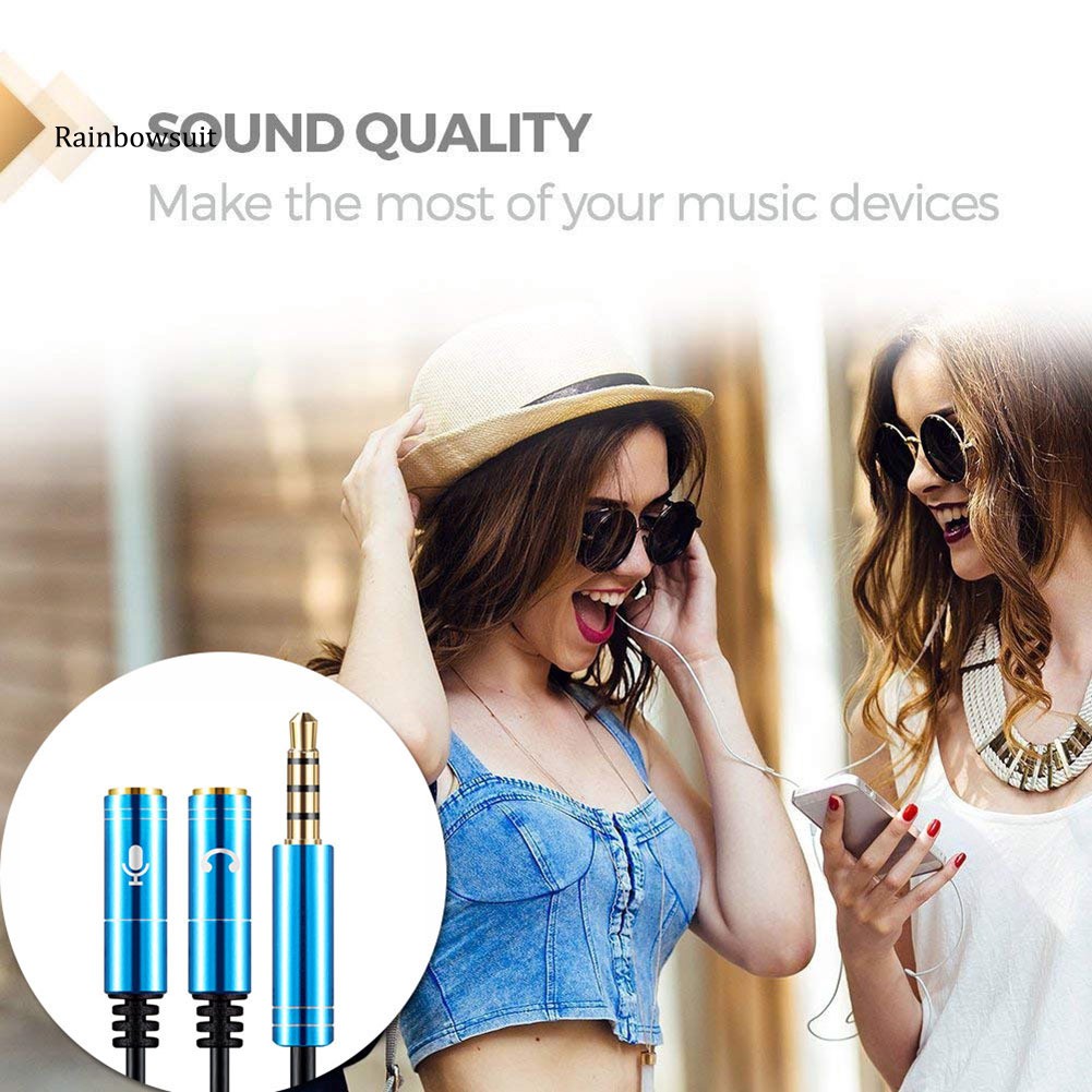 Dây Cáp Chia Âm Thanh Nối 2 Cổng 3.5mm Male Sang 2 Female Aux