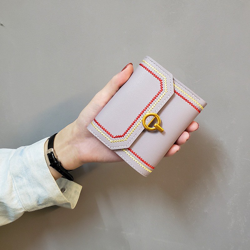 Ví da nhỏ gấp gọn đựng thẻ phong cách retro