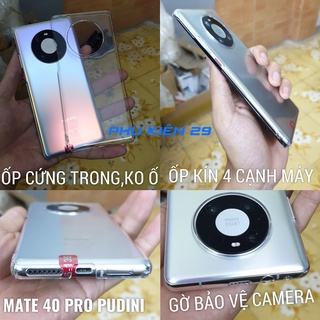 [Huawei Mate 40 Pro/40 Pro Plus] Ốp lưng cứng trong suốt không ố màu Pudini