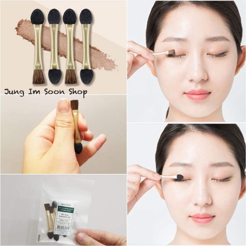 Bộ 4 Cọ Tán Phấn Mắt 2 Đầu Mini-Innisfree Beauty Tool Mini Dual Eyeshadow Tip