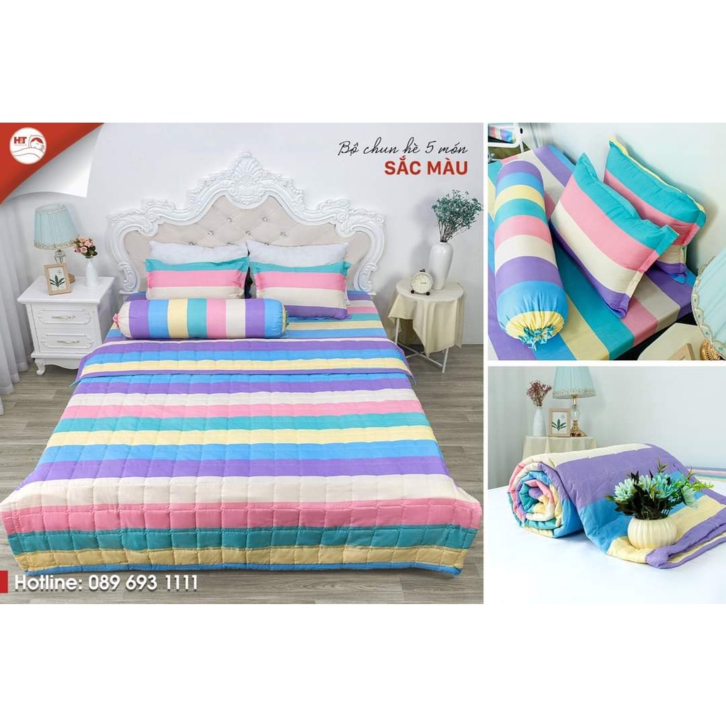 Bộ chăn ga gối 5 món cotton poly kích thước 1m8, chọn mẫu DORAEMON ĐÀN