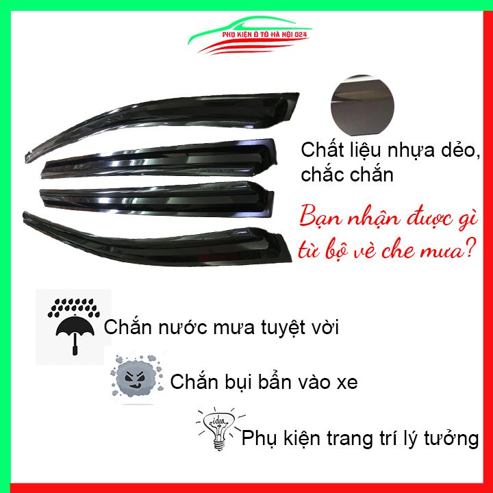 Vè che mưa cho xe ô tô Tucson 2013-2015 vè đen bảo vệ trang trí xe