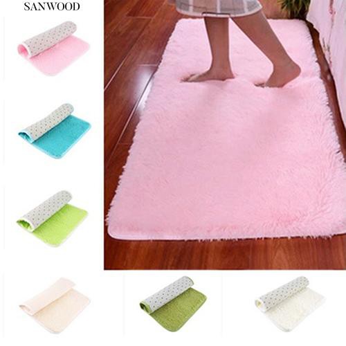 ♚Mới Thảm Lông Trải Sàn Chống Trượt Màu Kẹo Ngọt