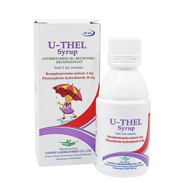 Siro ho U-THEL , Giảm Ho Gió, Ho Có Đờm, Ho do Kích Ứng, Sổ Mũi, Hắt Hơi cho Bé